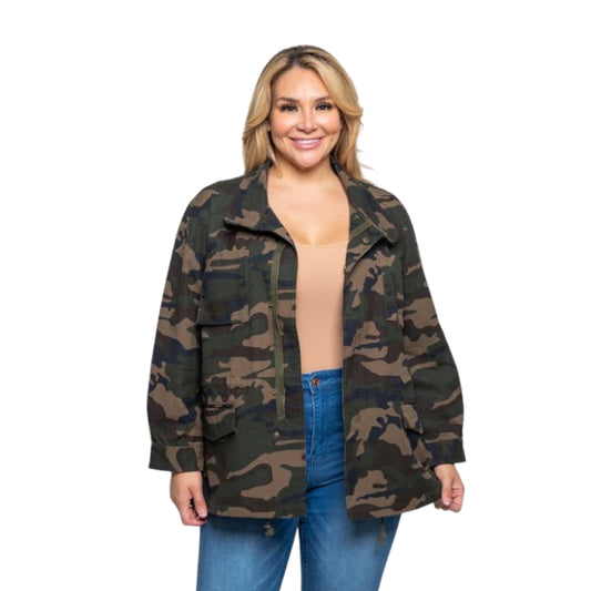camo utility anorak jacket +size