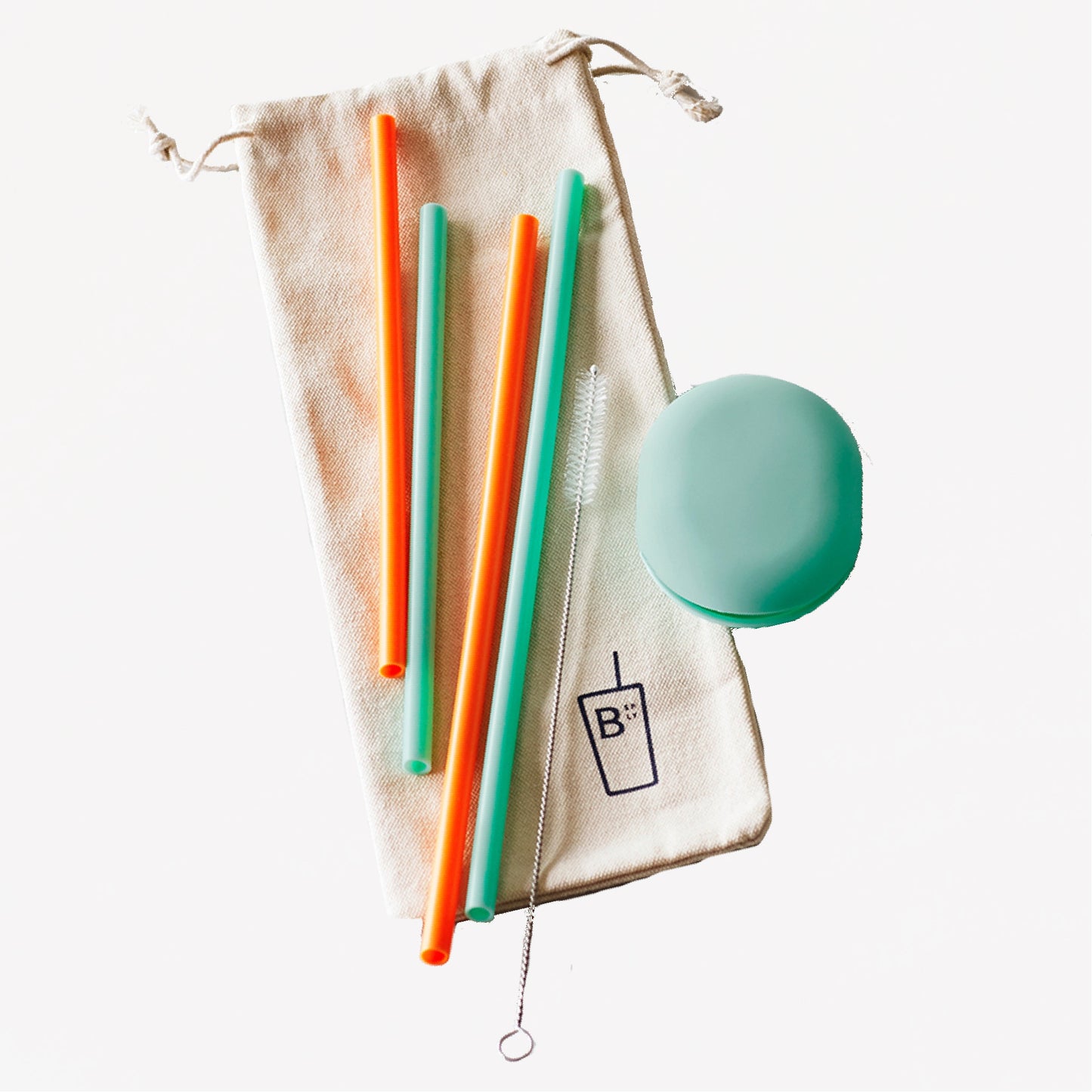 REUSABLE SILICONE STRAW SET