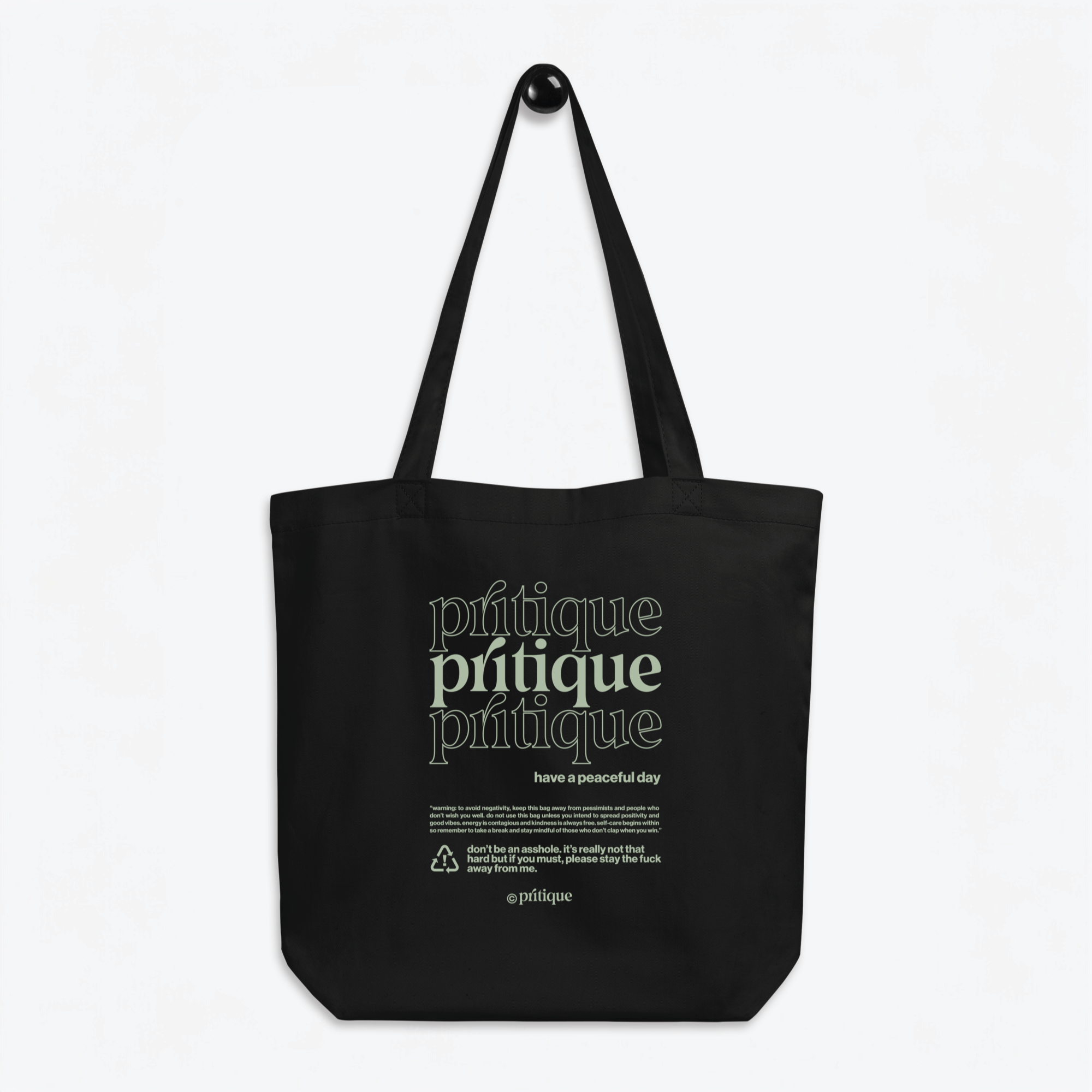 peaceful day eco tote