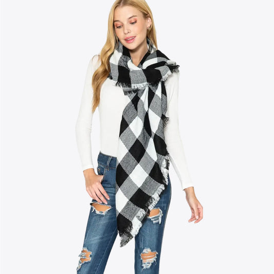 PLAID BLANKET SCARF